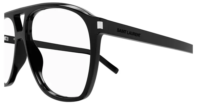 SAINT LAURENT Donna SL 596 DUNE OPT 001 Montature da vista Acetato Nero Trasparente Pilot miniatura 2