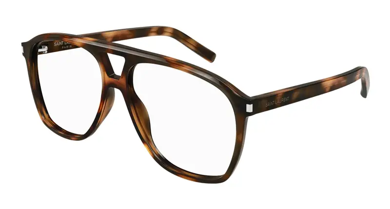 SAINT LAURENT Donna SL 596 DUNE OPT 002 Montature da vista Acetato Havana Trasparente Pilot
