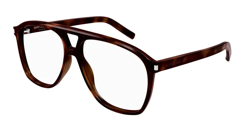 SAINT LAURENT Donna SL 596 DUNE OPT 003 Montature da vista Acetato Havana Trasparente Pilot