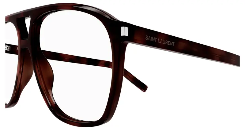 SAINT LAURENT Donna SL 596 DUNE OPT 003 Montature da vista Acetato Havana Trasparente Pilot miniatura 2