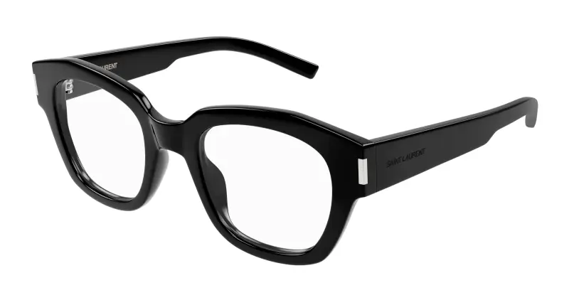 Donna SL 640 001 Montature da vista Acetato Nero Trasparente Geometrica Antiriflesso