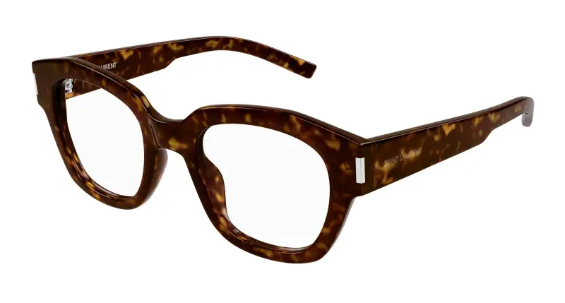 Donna SL 640 002 Montature da vista Acetato Havana Trasparente Geometrica Antiriflesso
