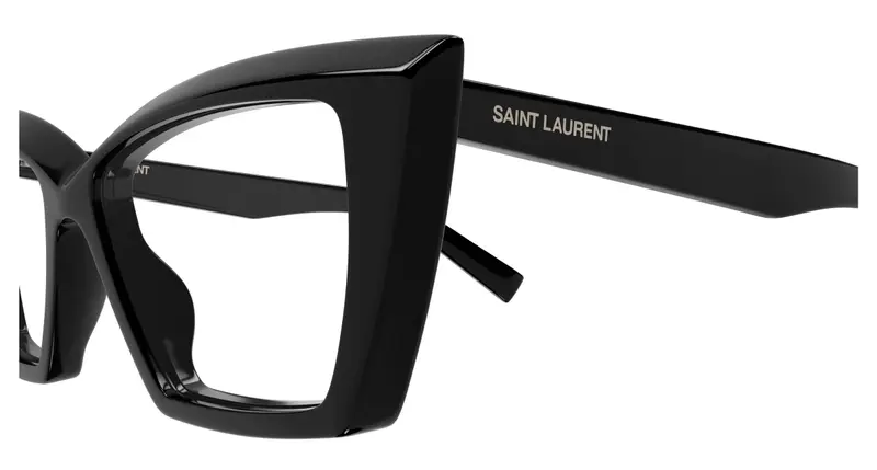 SAINT LAURENT Donna SL 657 OPT 001 Montature da vista Acetato Nero Trasparente Cat Eye miniatura 2