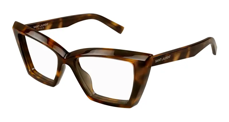 SAINT LAURENT Donna SL 657 OPT 002 Montature da vista Acetato Havana Trasparente Cat Eye