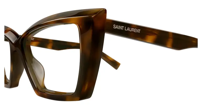 SAINT LAURENT Donna SL 657 OPT 002 Montature da vista Acetato Havana Trasparente Cat Eye miniatura 2