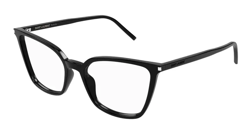SAINT LAURENT Donna SL 669 002 Montature da vista Acetato Nero Trasparente Cat Eye