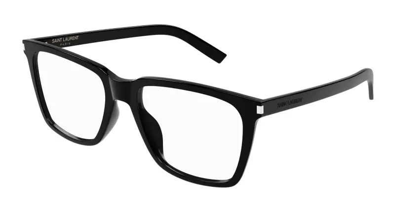 Donna SL 717 SLIM 001 Montature da vista Acetato Nero Trasparente Squadrata