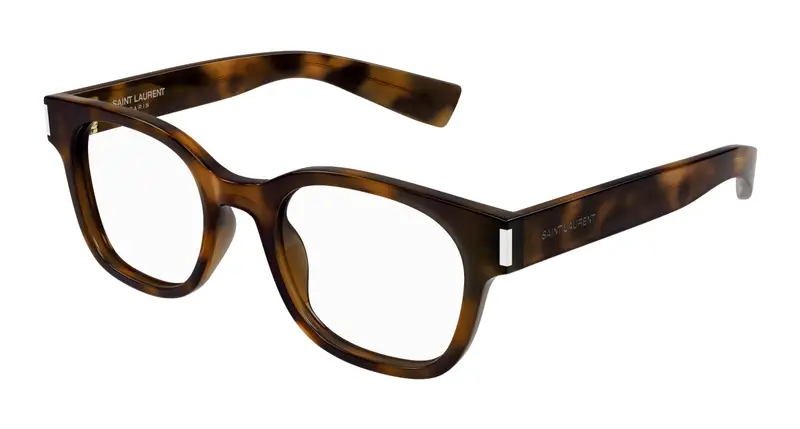 SAINT LAURENT Donna SL 722 002 Montature da vista Acetato Havana Trasparente Squadrata