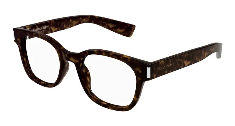 SAINT LAURENT Donna SL 722 003 Montature da vista Acetato Havana Trasparente Squadrata