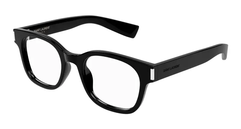 SAINT LAURENT Donna SL 722 005 Montature da vista Acetato Nero Trasparente Squadrata