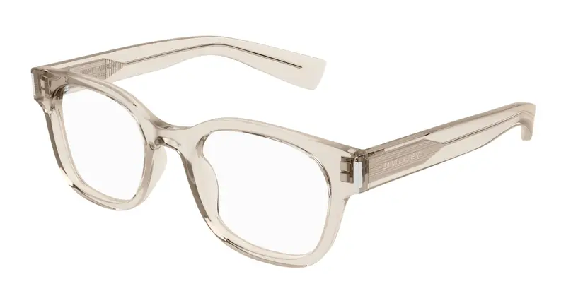 SAINT LAURENT Donna SL 722 008 Montature da vista Acetato Beige Trasparente Squadrata