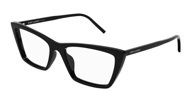 SAINT LAURENT Donna SL 737 MICA THIN OPT 001 Montature da vista Acetato Nero Trasparente Squadrata