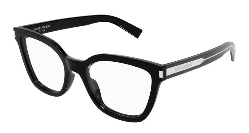 SAINT LAURENT Donna SL 748 001 Montature da vista Acetato Nero Trasparente Cat Eye