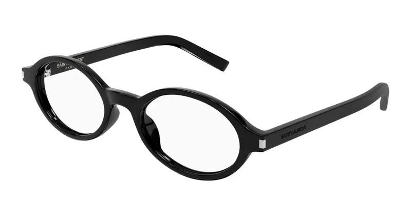 SAINT LAURENT Donna SL 751 JEANNE OPT 001 Montature da vista Acetato Nero Trasparente Rotonda