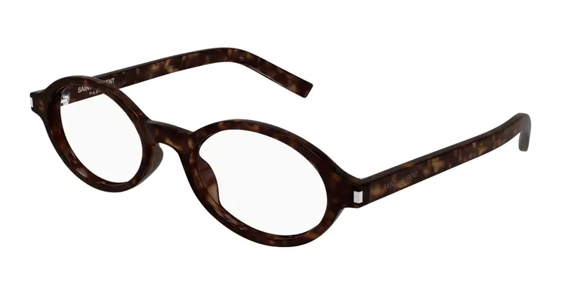 SAINT LAURENT Donna SL 751 JEANNE OPT 002 Montature da vista Acetato Havana Trasparente Rotonda