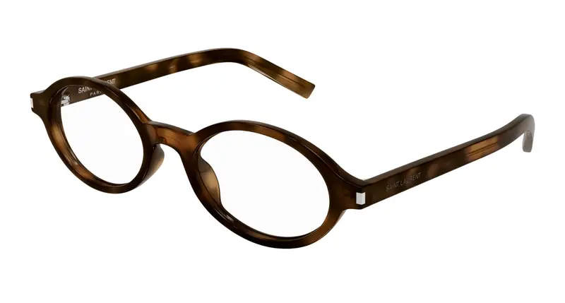 SAINT LAURENT Donna SL 751 JEANNE OPT 003 Montature da vista Acetato Havana Trasparente Rotonda