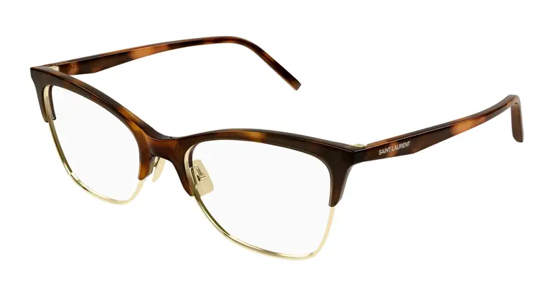 SAINT LAURENT Donna SL 769 001 Montature da vista Bio-iniettato Havana Trasparente Cat Eye