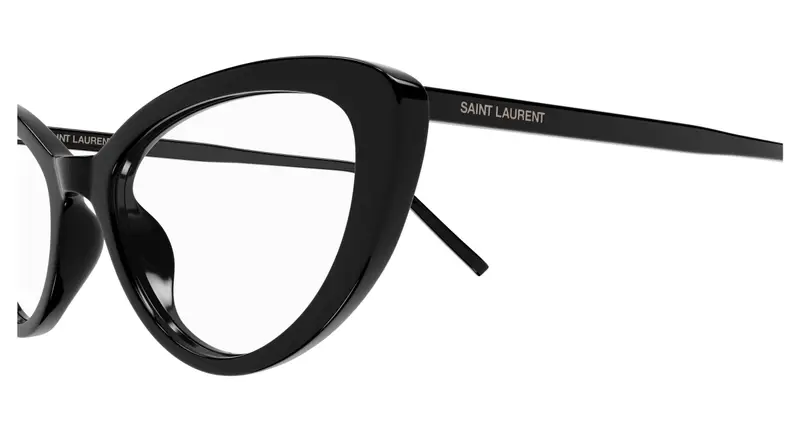 SAINT LAURENT Donna SL 777 001 Montature da vista Acetato Nero Trasparente Cat Eye miniatura 2