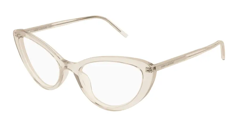 SAINT LAURENT Donna SL 777 004 Montature da vista Acetato Beige Trasparente Cat Eye