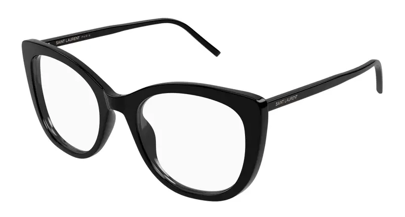 SAINT LAURENT Donna SL 778 001 Montature da vista Acetato Nero Trasparente Cat Eye