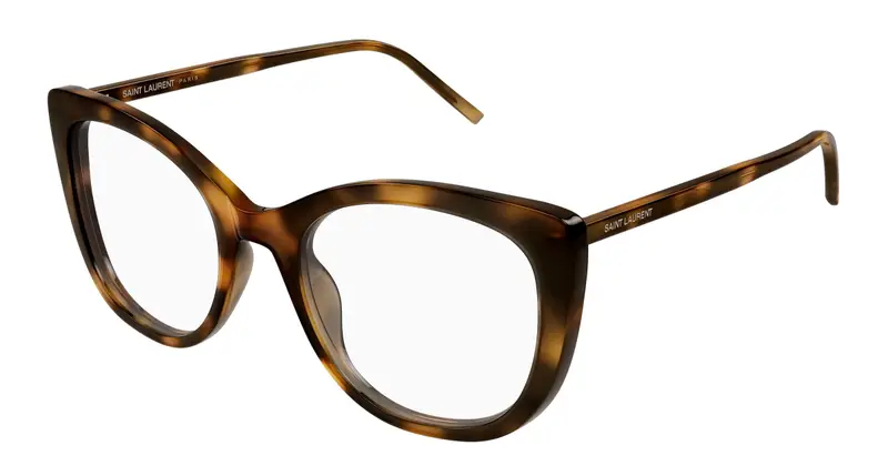 SAINT LAURENT Donna SL 778 003 Montature da vista Acetato Havana Trasparente Cat Eye