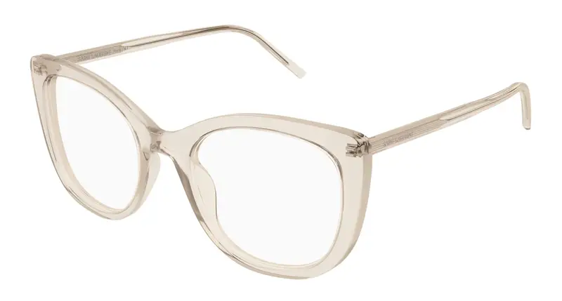 SAINT LAURENT Donna SL 778 004 Montature da vista Acetato Beige Trasparente Cat Eye