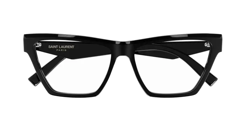 Donna SL M103 OPT 001 Montature da vista Acetato Nero Trasparente Cat Eye miniatura 2