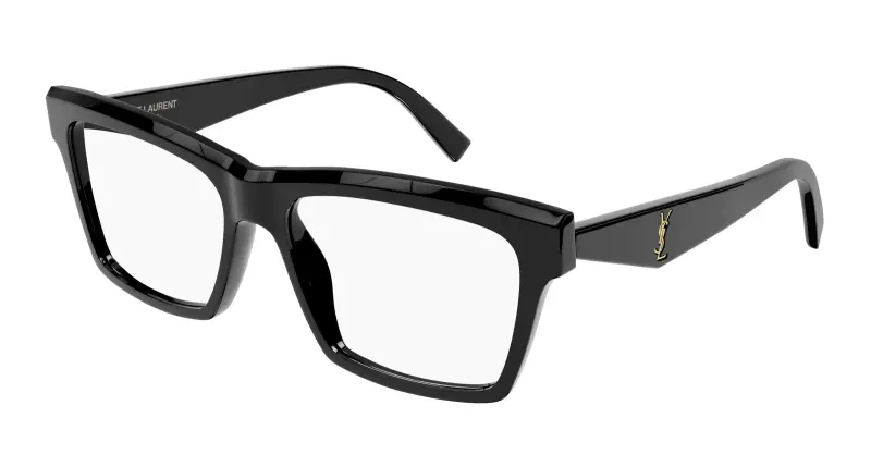 Donna SL M104 OPT 001 Montature da vista Acetato Nero Trasparente Squadrata