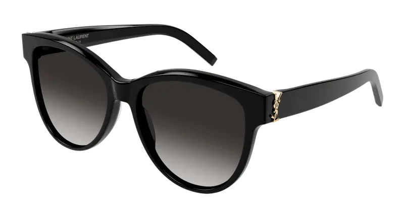 SAINT LAURENT Donna SL M107 002 Occhiali da sole Acetato Nero Grigio Cat Eye Normale Sfumato