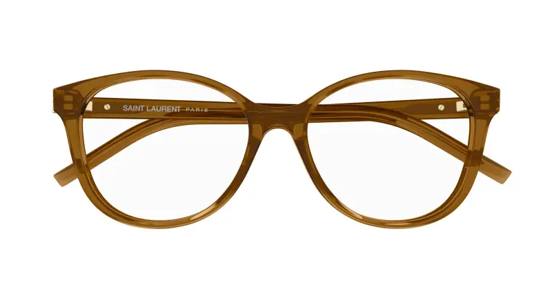 Donna SL M112 006 Montature da vista Acetato Marrone Trasparente Rotonda miniatura 2