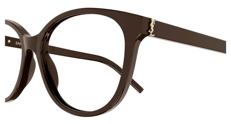 Donna SL M112 007 Montature da vista Acetato Marrone Trasparente Rotonda miniatura 3