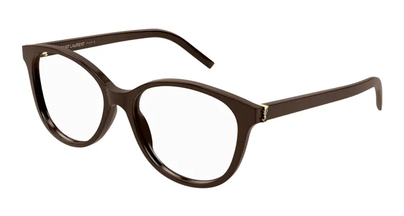 Donna SL M112 007 Montature da vista Acetato Marrone Trasparente Rotonda