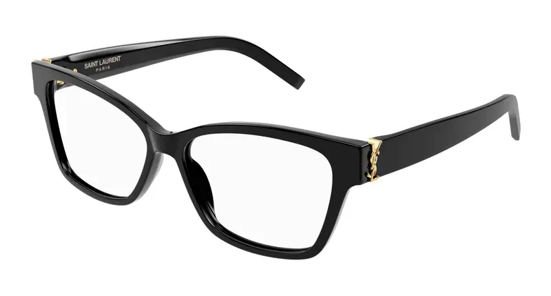 SAINT LAURENT Donna SL M116 001 Montature da vista Acetato Nero Trasparente Cat Eye