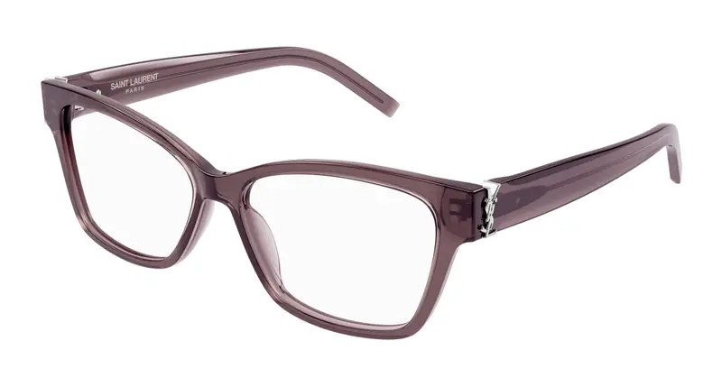 SAINT LAURENT Donna SL M116 003 Montature da vista Acetato Marrone Trasparente Cat Eye Antiriflesso