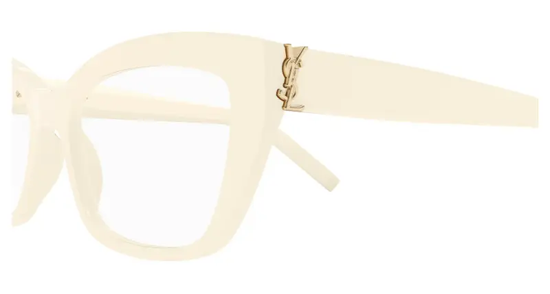 Donna SL M117 005 Montature da vista Acetato Avorio Trasparente Cat Eye miniatura 3