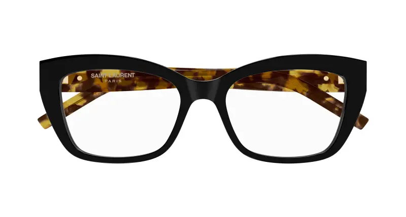 Donna SL M117 007 Montature da vista Acetato Nero Trasparente Cat Eye miniatura 2