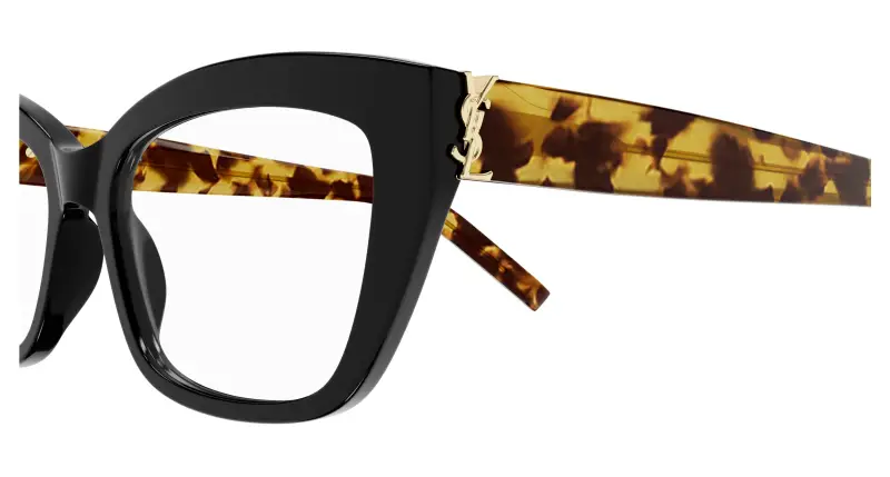 Donna SL M117 007 Montature da vista Acetato Nero Trasparente Cat Eye miniatura 3