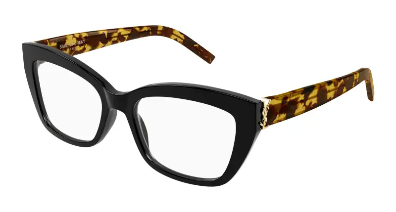 Donna SL M117 007 Montature da vista Acetato Nero Trasparente Cat Eye