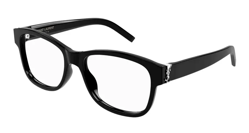 SAINT LAURENT Donna SL M132 001 Montature da vista Acetato Nero Trasparente Rotonda