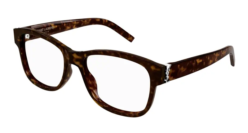 SAINT LAURENT Donna SL M132 002 Montature da vista Acetato Havana Trasparente Rotonda