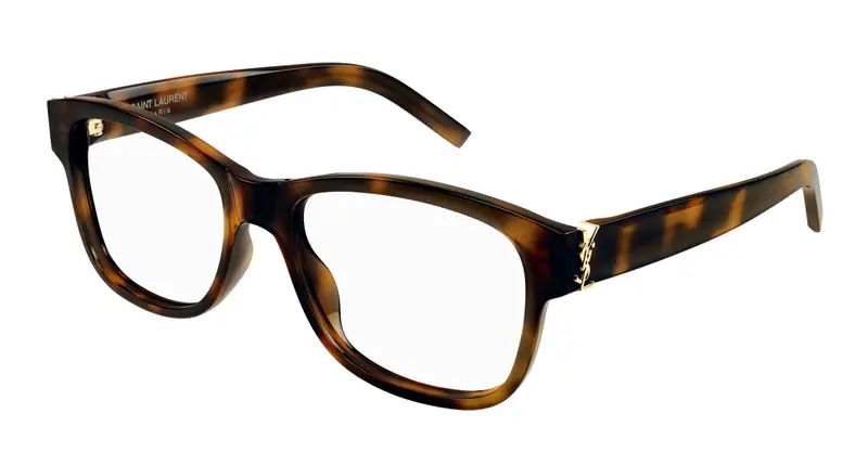 SAINT LAURENT Donna SL M132 003 Montature da vista Acetato Havana Trasparente Rotonda