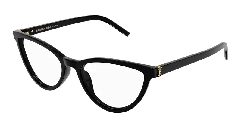 SAINT LAURENT Donna SL M138 001 Montature da vista Acetato Nero Trasparente Cat Eye