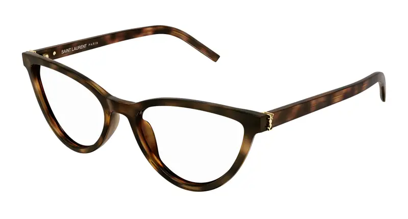 SAINT LAURENT Donna SL M138 003 Montature da vista Acetato Havana Trasparente Cat Eye