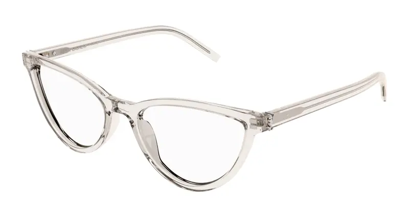 SAINT LAURENT Donna SL M138 004 Montature da vista Acetato Beige Trasparente Cat Eye