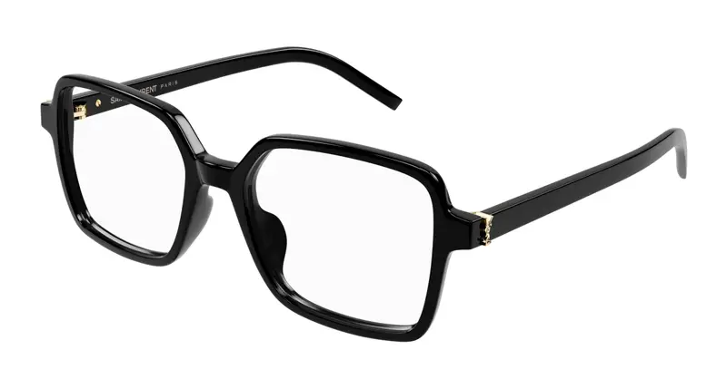 SAINT LAURENT Donna SL M139 001 Montature da vista Acetato Nero Trasparente Squadrata