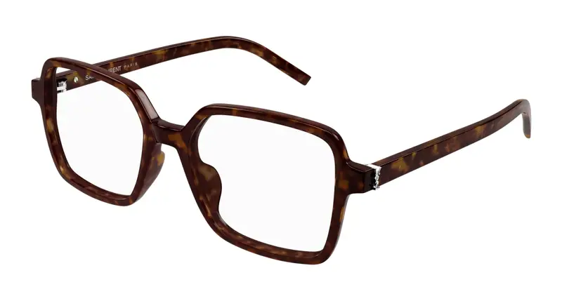 SAINT LAURENT Donna SL M139 002 Montature da vista Acetato Havana Trasparente Squadrata
