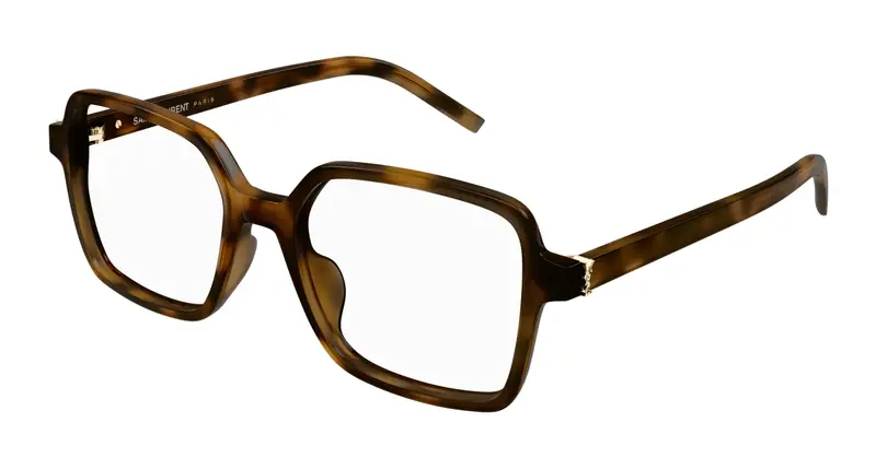 SAINT LAURENT Donna SL M139 003 Montature da vista Acetato Havana Trasparente Squadrata