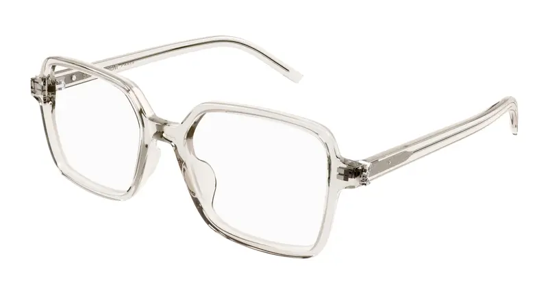 SAINT LAURENT Donna SL M139 004 Montature da vista Acetato Beige Trasparente Squadrata