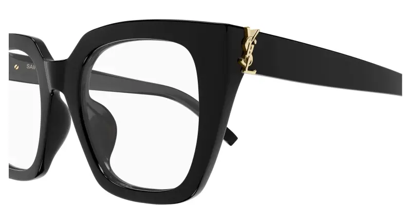 Donna SL M143 OPT 001 Montature da vista Acetato Nero Trasparente Cat Eye miniatura 3