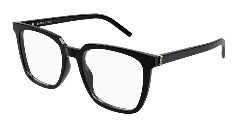 SAINT LAURENT Donna SL M146 OPT 001 Montature da vista Acetato Nero Trasparente Squadrata
